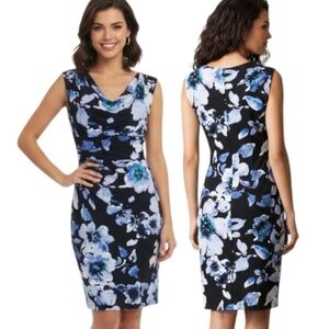 LAUREN RALPH LAUREN Floral Print Ruched Sheath Dress - Size 10